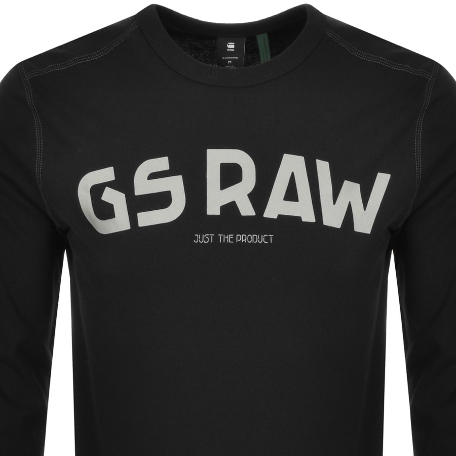 Alternative Image for ProductG Star Raw Logo Long Sleeve T Shirt Black2